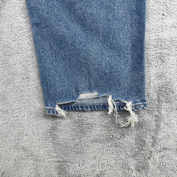 American Eagle Outfitters Baggy Jeans Womens 6 Long Strigid Ripped Blue Straight - Picture 9 of 16